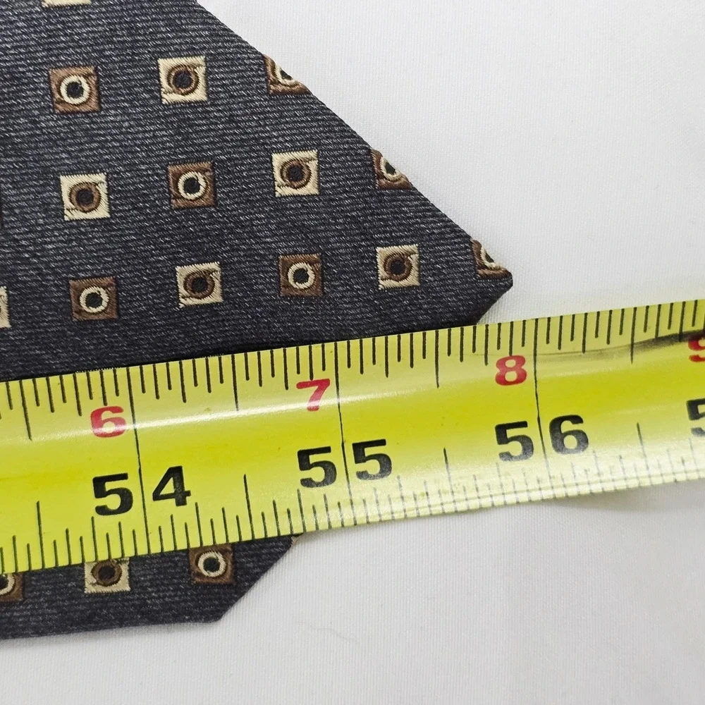 Geoffrey Beene Men's Necktie Gray‎ Brown Geometric Silk Designer Tie